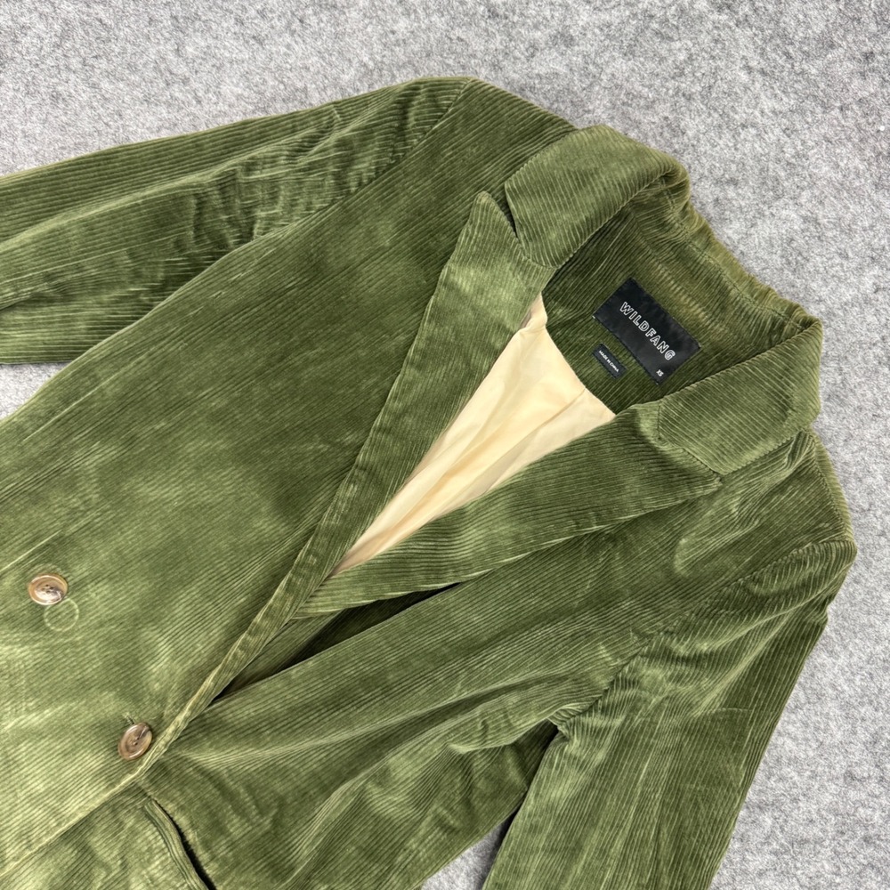 Wildfang The Empower Olive Cord Double Breasted Blazer WFJ501 Green XS Menswear